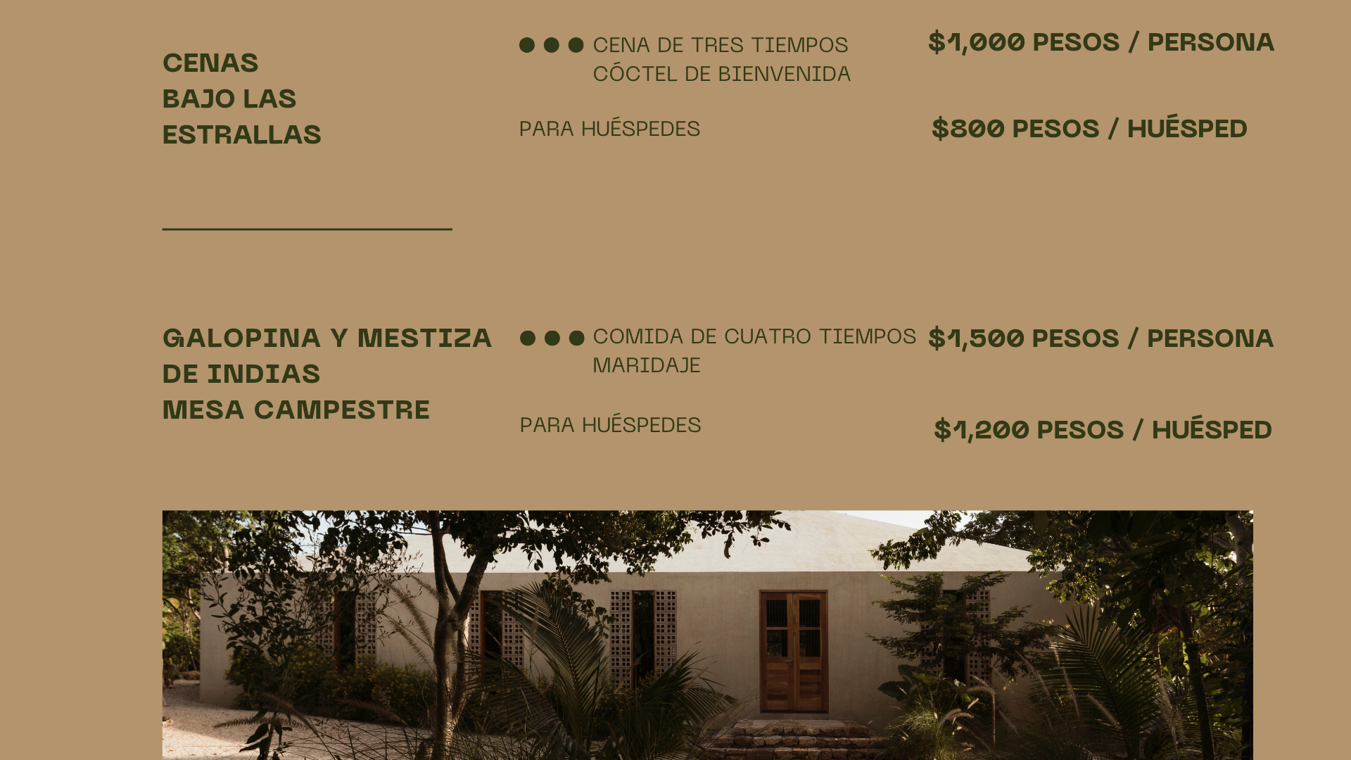 Residencia culinaria-Precios